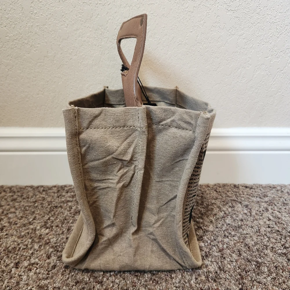 NWT - Mona B. Upcycled-Recycled Beer Snob Tan Canvas Tote Bag